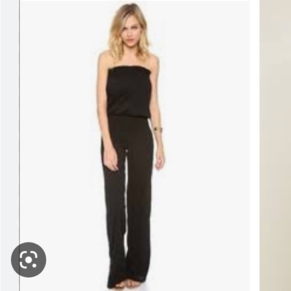 9Seed Black Gauze Strapless Jumpsuit S